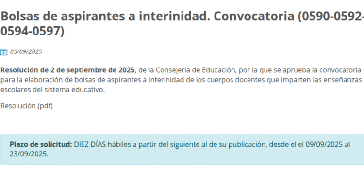 Bolsas de aspirantes a interinidad Asturias Bolsa Asturias Informática y SAI