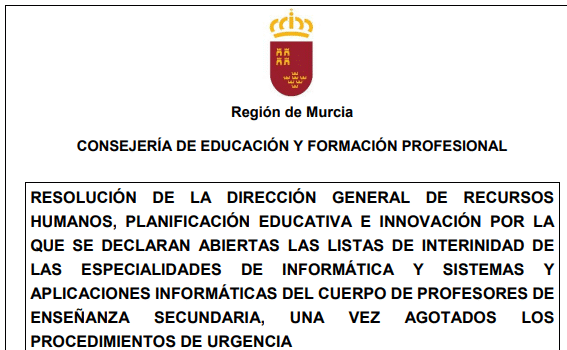 Bolsas extraordinarias en Murcia: Informática & SAI Bolsa extraordinaria en la región de Murcia