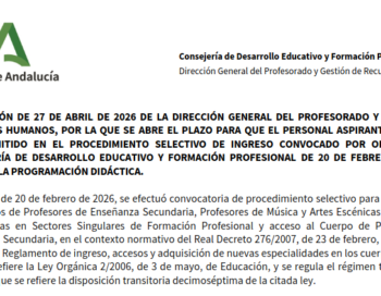 Entrega de programación didáctica Andalucía 2026